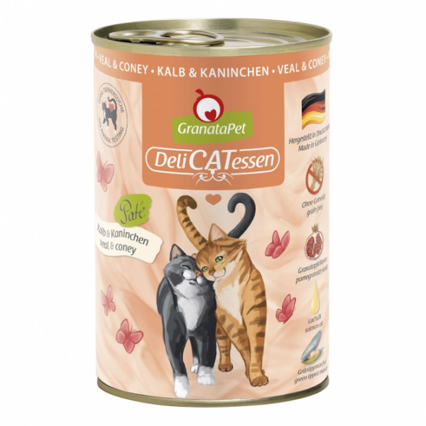 6 x GranataPet Delicatessen Dose Kalb & Kaninchen - 400 g