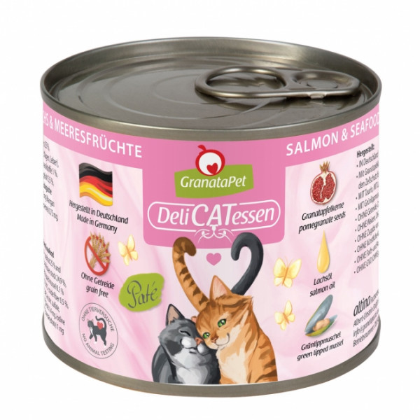 6 x GranataPet Delicatessen Dose Lachs & Meeresfrüchte - 200 g