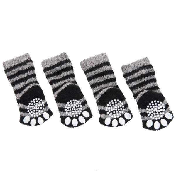 Karlie Doggy Socks Hundesocken 4er Set - Schwarz/Grau - L