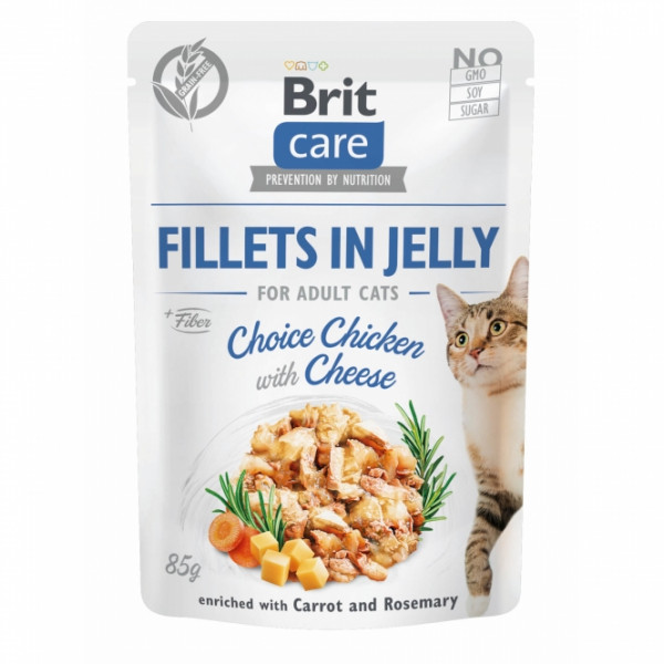 Brit Care Cat PB Fillets in Jelly - Huhn & Käse 85g